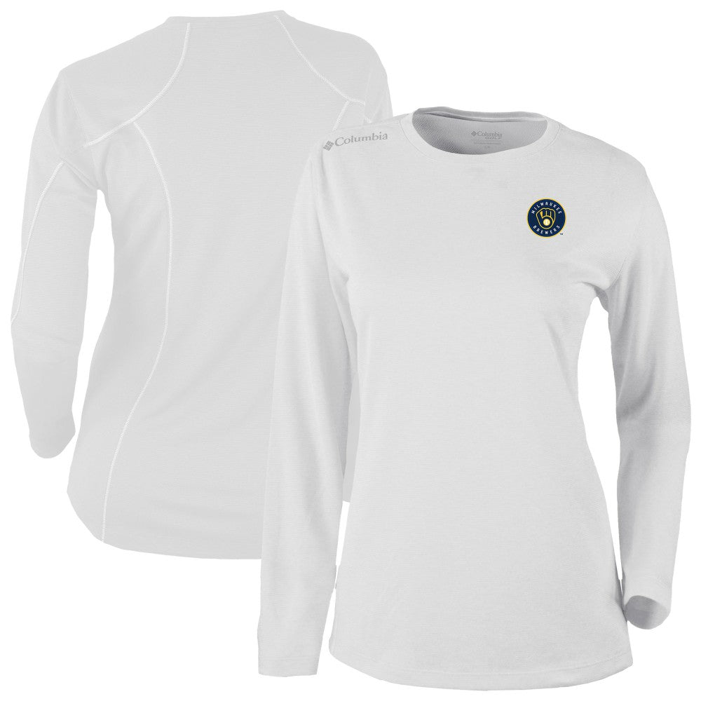 Milwaukee Brewers Columbia Shotgun Long Sleeve T-Shirt - White - Columbia Sale