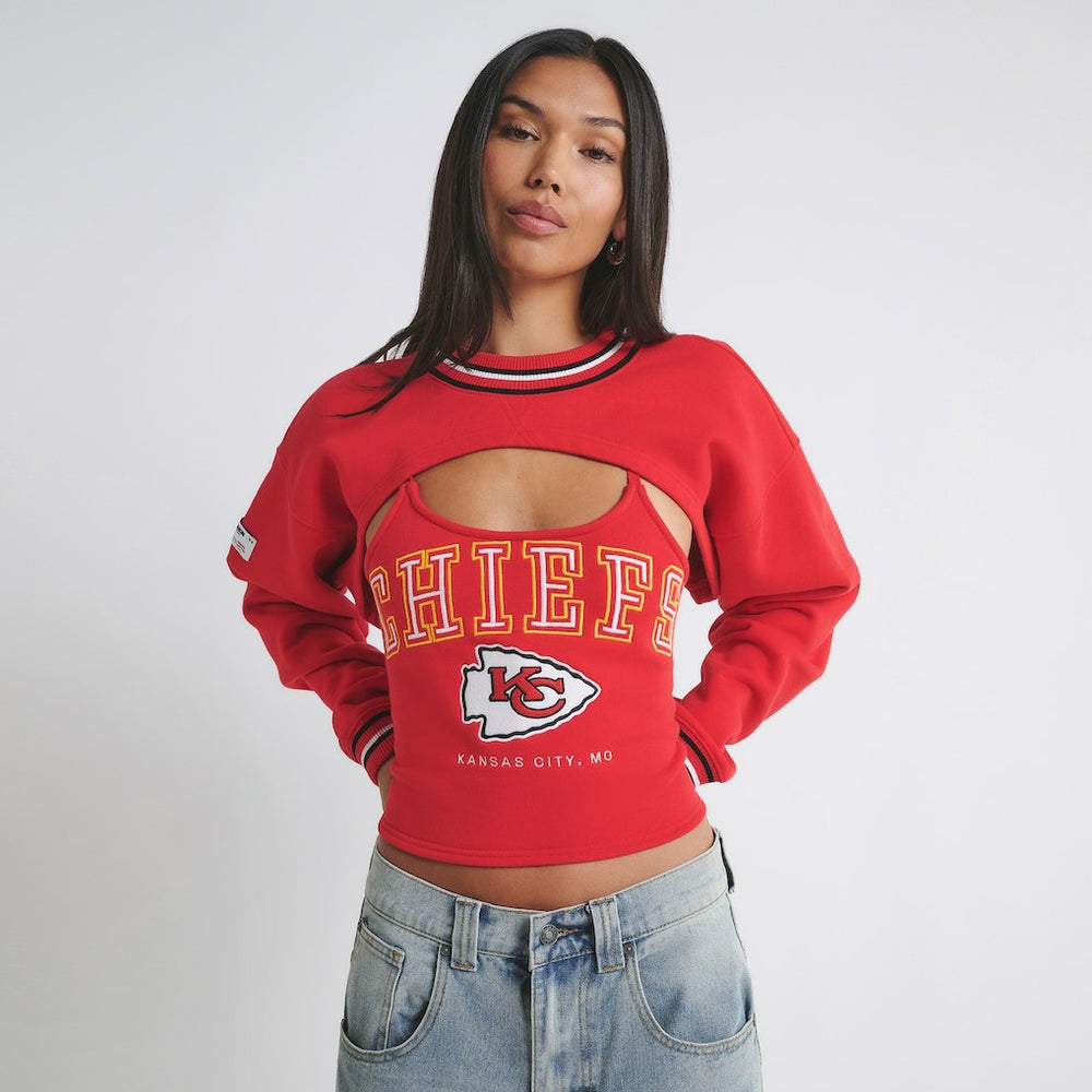 Kansas City Chiefs Off Season Women's Fleece Shrug Cami Red