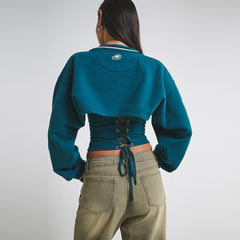 Philadelphia Eagles Off Season Women's Fleece Shrug Cami Midnight Green