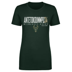 Giannis Antetokounmpo Milwaukee Bucks 500 Level Women's Elite T-Shirt Hunter Green