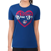 Toronto Blue Jays G-III 4Her by Carl Banks Women's Super-Slim Fit Lightweight Double Heart T-Shirt - Royal - MLB Sale