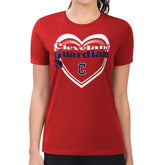 Cleveland Guardians G-III 4Her by Carl Banks Women's Super-Slim Fit Lightweight Double Heart T-Shirt - Red - MLB on Sale