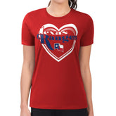 Texas Rangers G-III 4Her by Carl Banks Women's Super-Slim Fit Lightweight Double Heart T-Shirt - Red - MLB on Sale