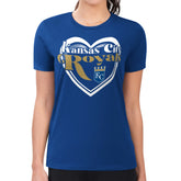 Kansas City Royals G-III 4Her by Carl Banks Women's Super-Slim Fit Lightweight Double Heart T-Shirt - Royal - MLB on Sale