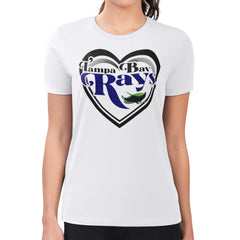 Tampa Bay Rays G-III 4Her by Carl Banks Women's Super-Slim Fit Lightweight Double Heart T-Shirt - White - MLB Discount