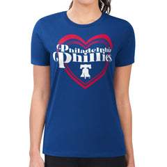 Philadelphia Phillies G-III 4Her by Carl Banks Women's Super-Slim Fit Lightweight Double Heart T-Shirt - Royal - MLB Sale