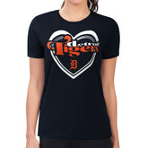 Detroit Tigers G-III 4Her by Carl Banks Women's Super-Slim Fit Lightweight Double Heart T-Shirt - Navy - MLB Lifestyle