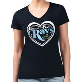 Tampa Bay Rays G-III 4Her by Carl Banks Women's Super-Slim Fit Lightweight Double Heart V-Neck T-Shirt - Navy - MLB Discount