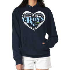 Tampa Bay Rays G-III 4Her by Carl Banks Women's Double Heart Fleece Pullover Hoodie - Navy - MLB Online