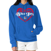 Toronto Blue Jays G-III 4Her by Carl Banks Women's Double Heart Fleece Pullover Hoodie - Royal - MLB Sale