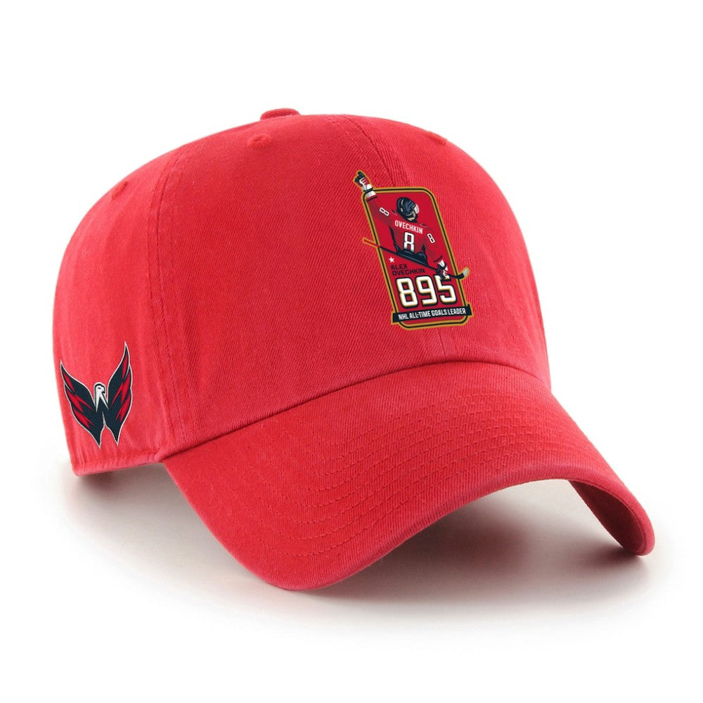 Alexander Ovechkin Washington Capitals '47 895 Most Goals of All Time Clean Up Adjustable Hat - Red - NHL 203072110