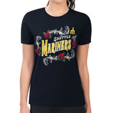 Seattle Mariners G-III 4Her by Carl Banks Women's Super-Slim Fit Lightweight Retro Roses T-Shirt - Navy - MLB Online