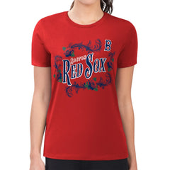 Boston Red Sox G-III 4Her by Carl Banks Women's Super-Slim Fit Lightweight Retro Roses T-Shirt - Red - MLB Discount