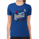 Kansas City Royals G-III 4Her by Carl Banks Women's Super-Slim Fit Lightweight Retro Roses T-Shirt - Royal - MLB on Sale