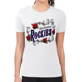Colorado Rockies G-III 4Her by Carl Banks Women's Super-Slim Fit Lightweight Retro Roses T-Shirt - White - MLB on Sale