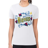 Seattle Mariners G-III 4Her by Carl Banks Women's Super-Slim Fit Lightweight Retro Roses T-Shirt - White - MLB Online