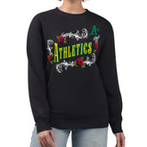 Athletics G-III 4Her by Carl Banks Women's Retro Roses Fleece Pullover Sweatshirt - Black - MLB Online