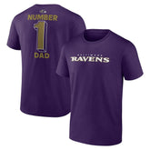 Baltimore Ravens #1 Dad Jersey T-Shirt Purple