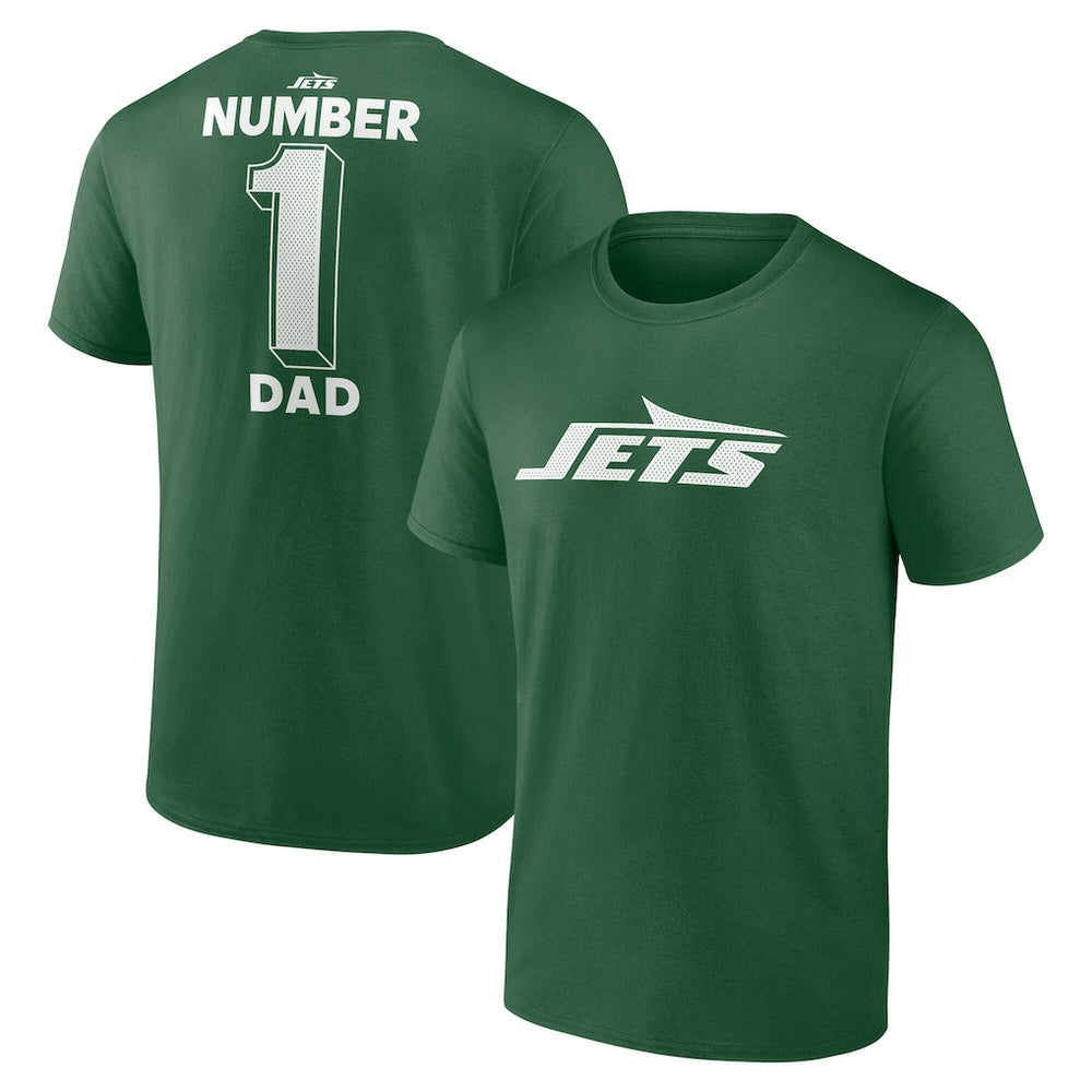 New York Jets #1 Dad Jersey T-Shirt Green
