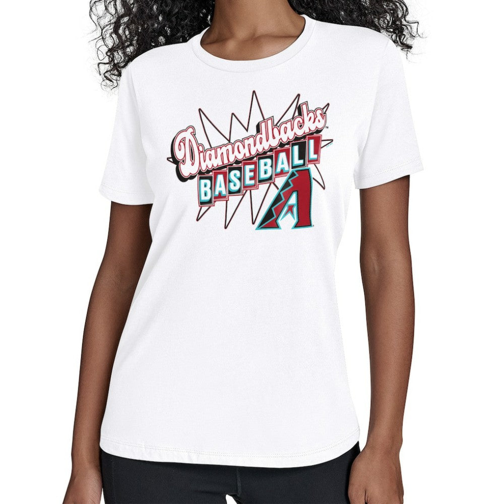 Arizona Diamondbacks Starter Women's Drive-In T-Shirt - White - MLB Lifestyle