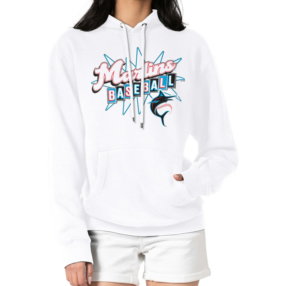 Miami Marlins Starter Women's Drive-In Pullover Hoodie - White - MLB Online