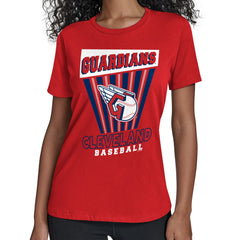 Cleveland Guardians Starter Women's Poster Print T-Shirt - Red - MLB Sale