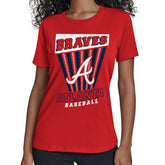 Atlanta Braves Starter Women's Poster Print T-Shirt - Red - MLB Sale