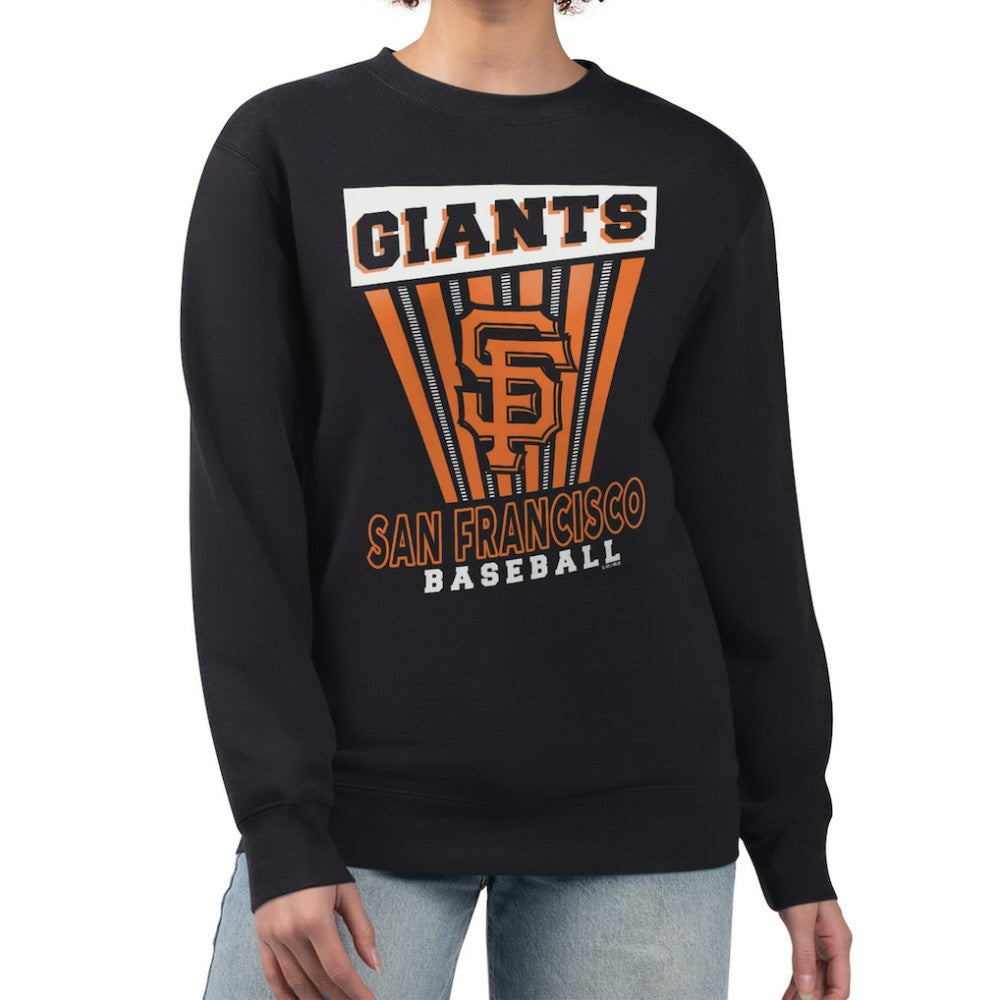 San Francisco Giants Starter Women's Poster Print Pullover Sweatshirt - Black - MLB Sale