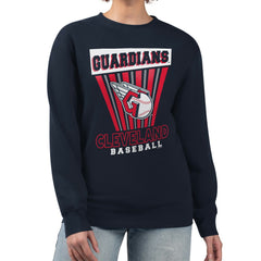 Cleveland Guardians Starter Women's Poster Print Pullover Sweatshirt - Navy - MLB Online