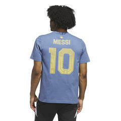 Lionel Messi Argentina National Team Name & Number T-Shirt Blue - Adidas