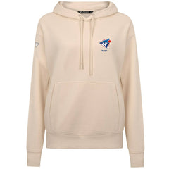 Toronto Blue Jays Levelwear Women's Cooperstown Collection Adorn Core Logo Pullover Hoodie - Khaki - MLB Sale