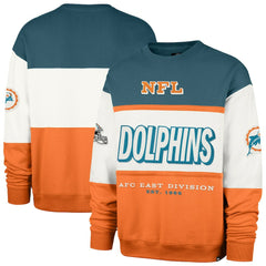 47 brand Miami Dolphins '47 Throwback Breeze Maximalist Sweatshirt Aqua/Orange