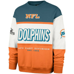 47 brand Miami Dolphins '47 Throwback Breeze Maximalist Sweatshirt Aqua/Orange