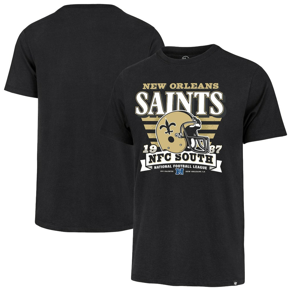 47 brand New Orleans Saints '47 Stripe Splash Franklin Throwback T-Shirt Black