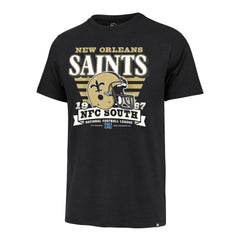 47 brand New Orleans Saints '47 Stripe Splash Franklin Throwback T-Shirt Black