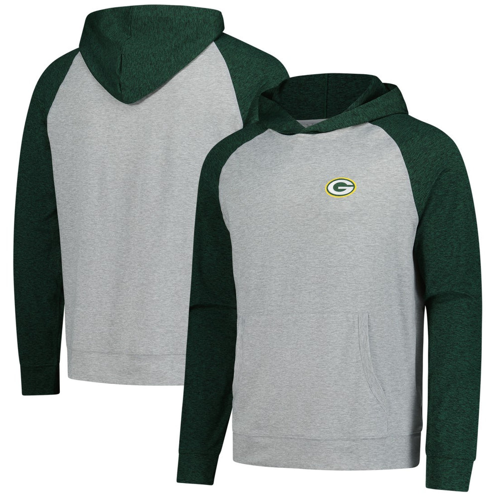 Green Bay Packers Antigua Urgent Pullover Hoodie Heather Gray/Black