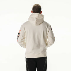 Chicago Bears The Wild Collective Unisex Stacked Graphic Sleeve Fleece Hoodie Cream