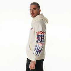 Buffalo Bills The Wild Collective Unisex Stacked Graphic Sleeve Fleece Hoodie Cream