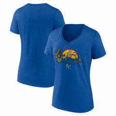 Kansas City Royals Women's Forever Royal Cactus V-Neck T-Shirt - Royal - MLB Sale