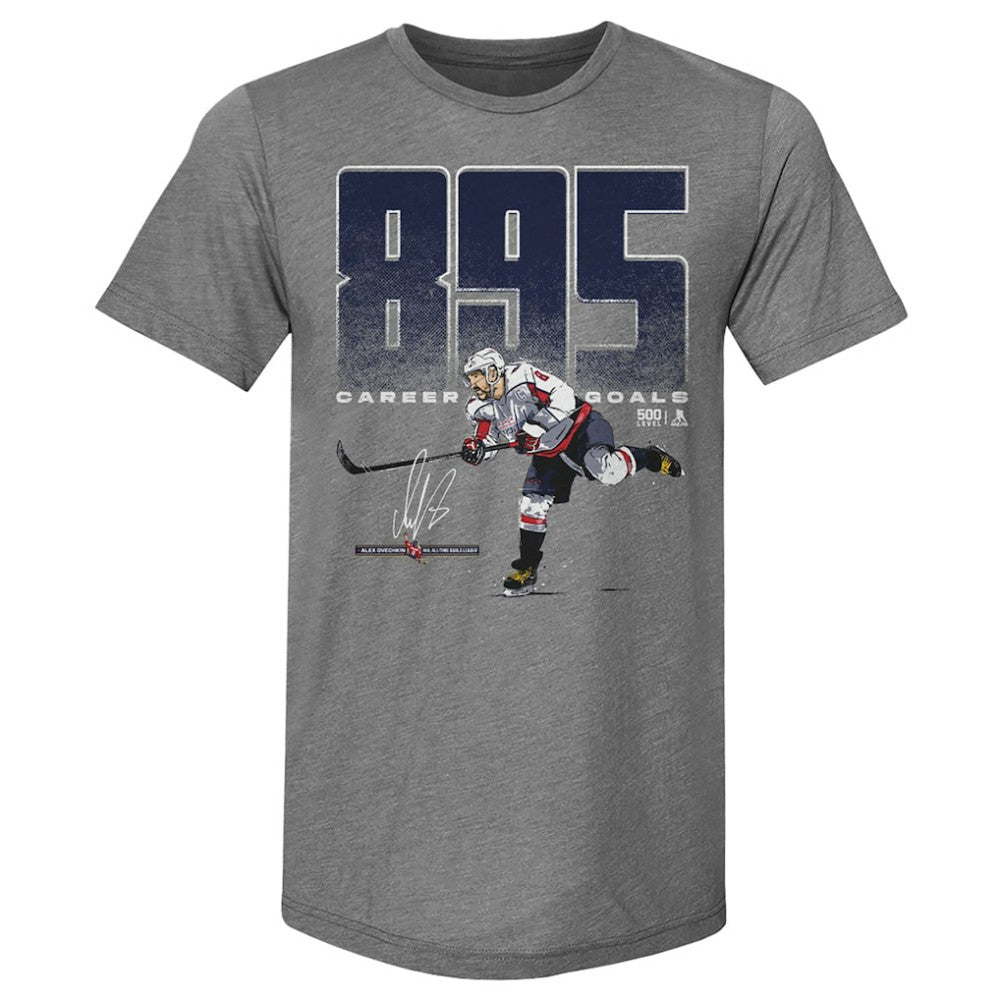 Alexander Ovechkin Washington Capitals 500 Level NHL All-Time Leading Goal Scorer Tri-Blend Bold T-Shirt - Gray - NHL 203089720