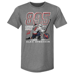 Alexander Ovechkin Washington Capitals 500 Level NHL All-Time Leading Goal Scorer Tri-Blend Grunge T-Shirt - Gray - NHL 203089728
