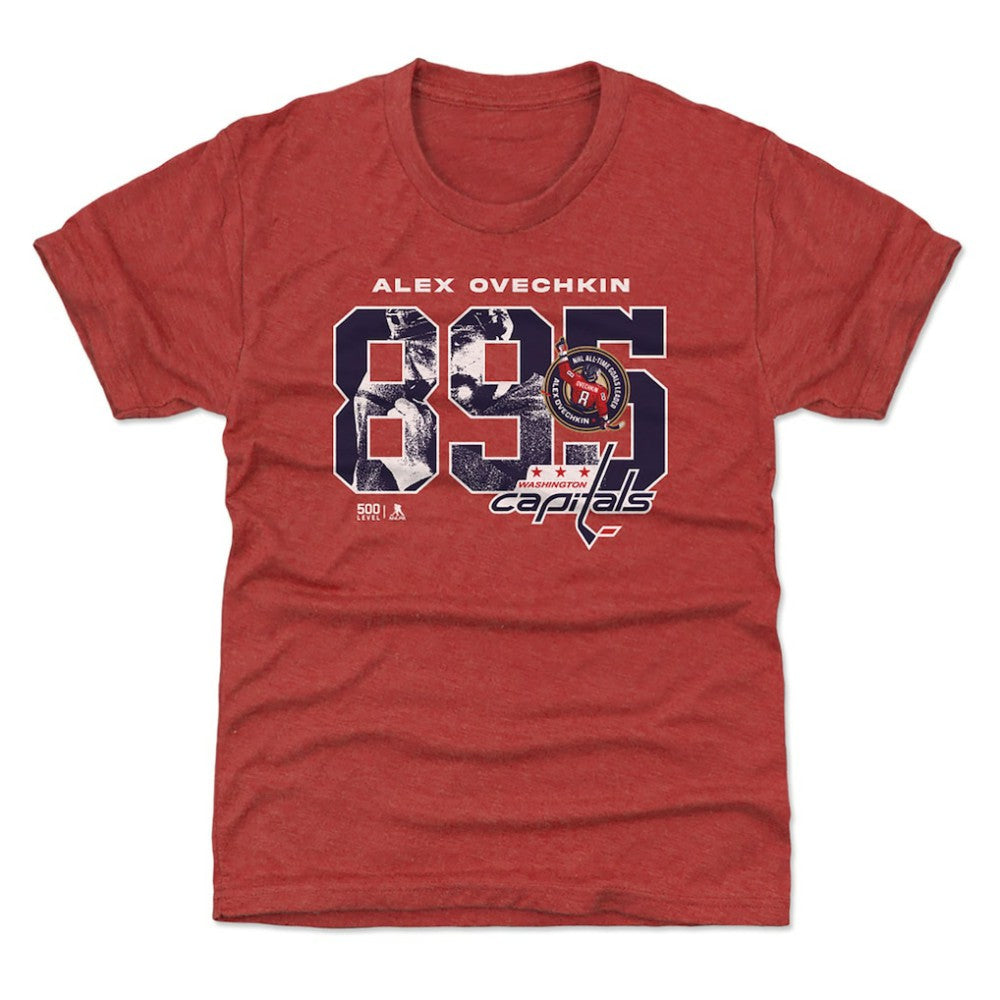 Alexander Ovechkin Washington Capitals 500 Level Youth NHL All-Time Leading Goal Scorer Overlay T-Shirt - Red - NHL 203089739