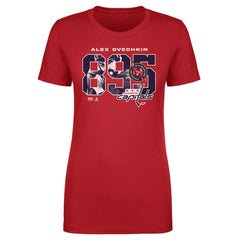 Alexander Ovechkin Washington Capitals 500 Level Women's NHL All-Time Leading Goal Scorer Overlay T-Shirt - Red - NHL 203089745