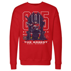 Alexander Ovechkin Washington Capitals 500 Level NHL All-Time Leading Goal Scorer Throne Pullover Sweatshirt - Red - NHL 203089751