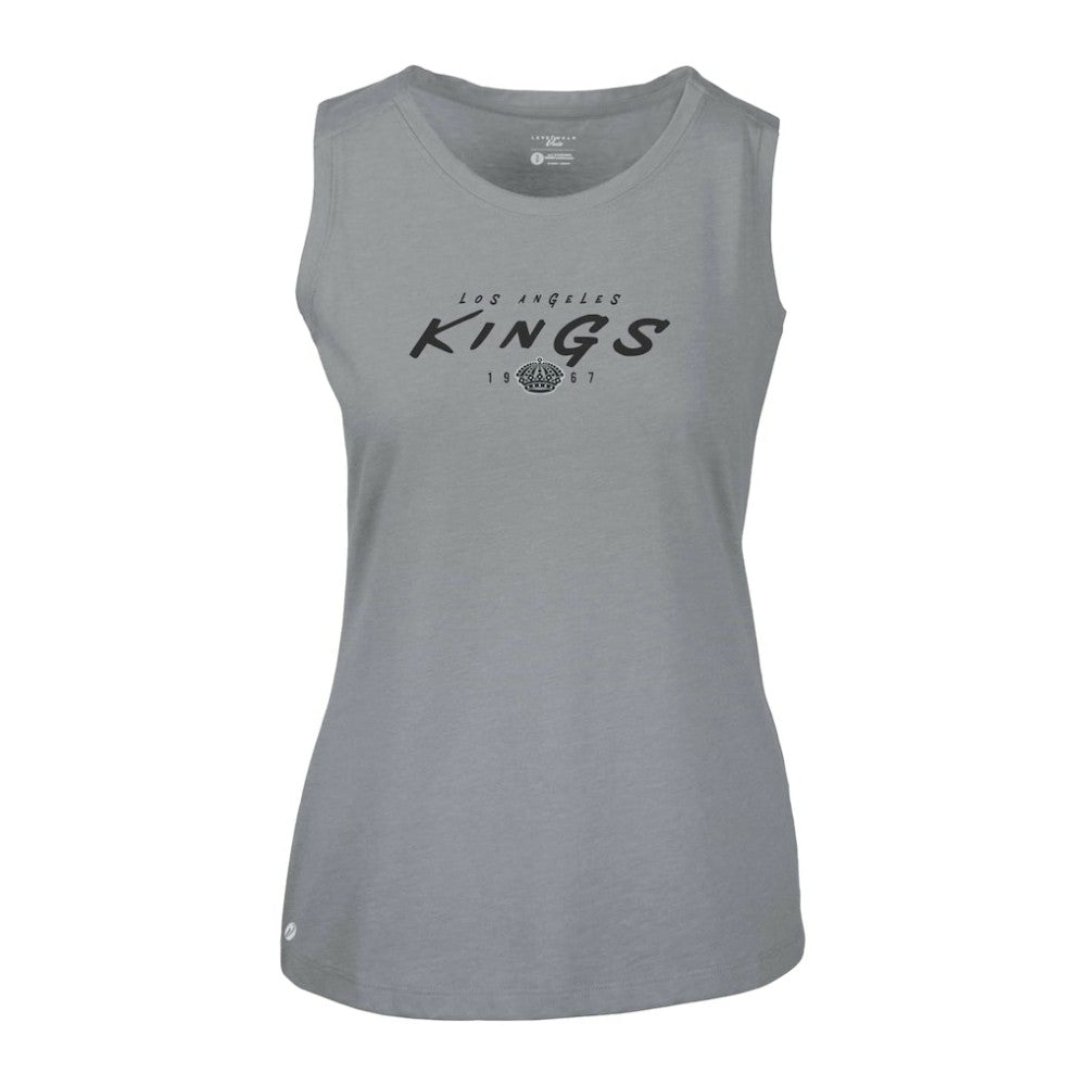 Los Angeles Kings Levelwear Women's Macy Scratched Tank Top - Gray - NHL 203091919