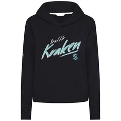 Seattle Kraken Levelwear Women's Sweet Sizzle Tri-Blend Cropped Pullover Hoodie - Black - NHL 203092215