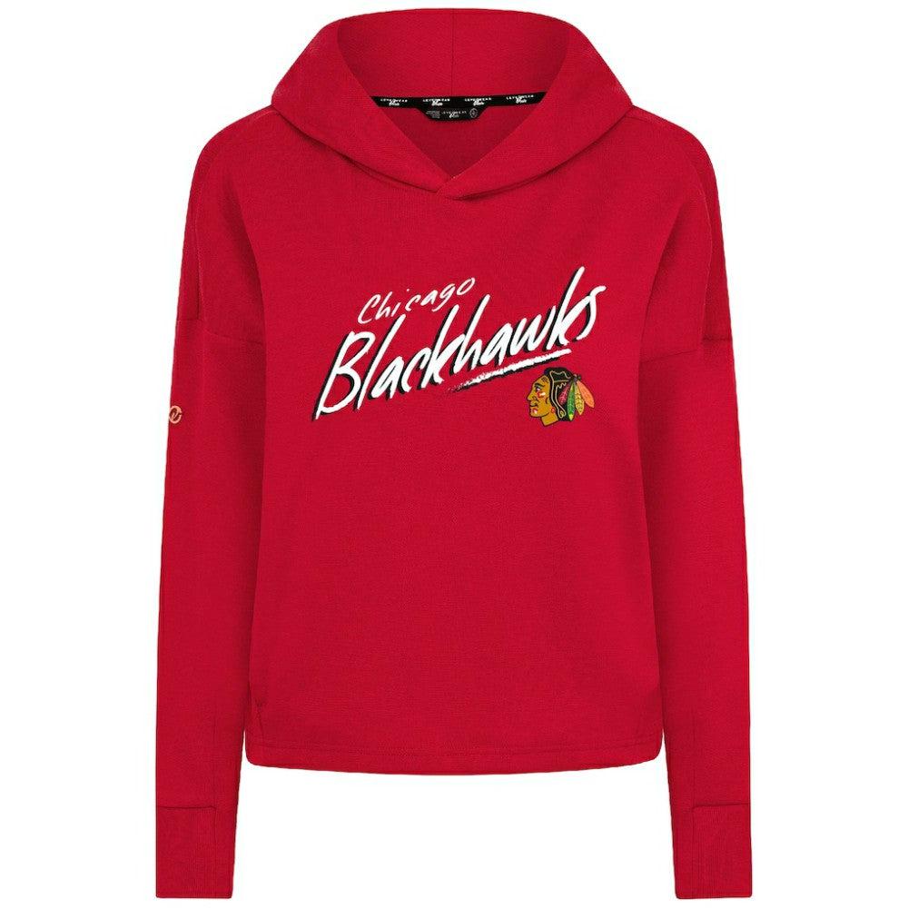Chicago Blackhawks Levelwear Women's Sweet Sizzle Tri-Blend Cropped Pullover Hoodie - Red - NHL 203092220