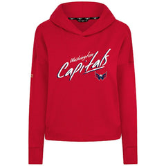 Washington Capitals Levelwear Women's Sweet Sizzle Tri-Blend Cropped Pullover Hoodie - Red - NHL 203092222