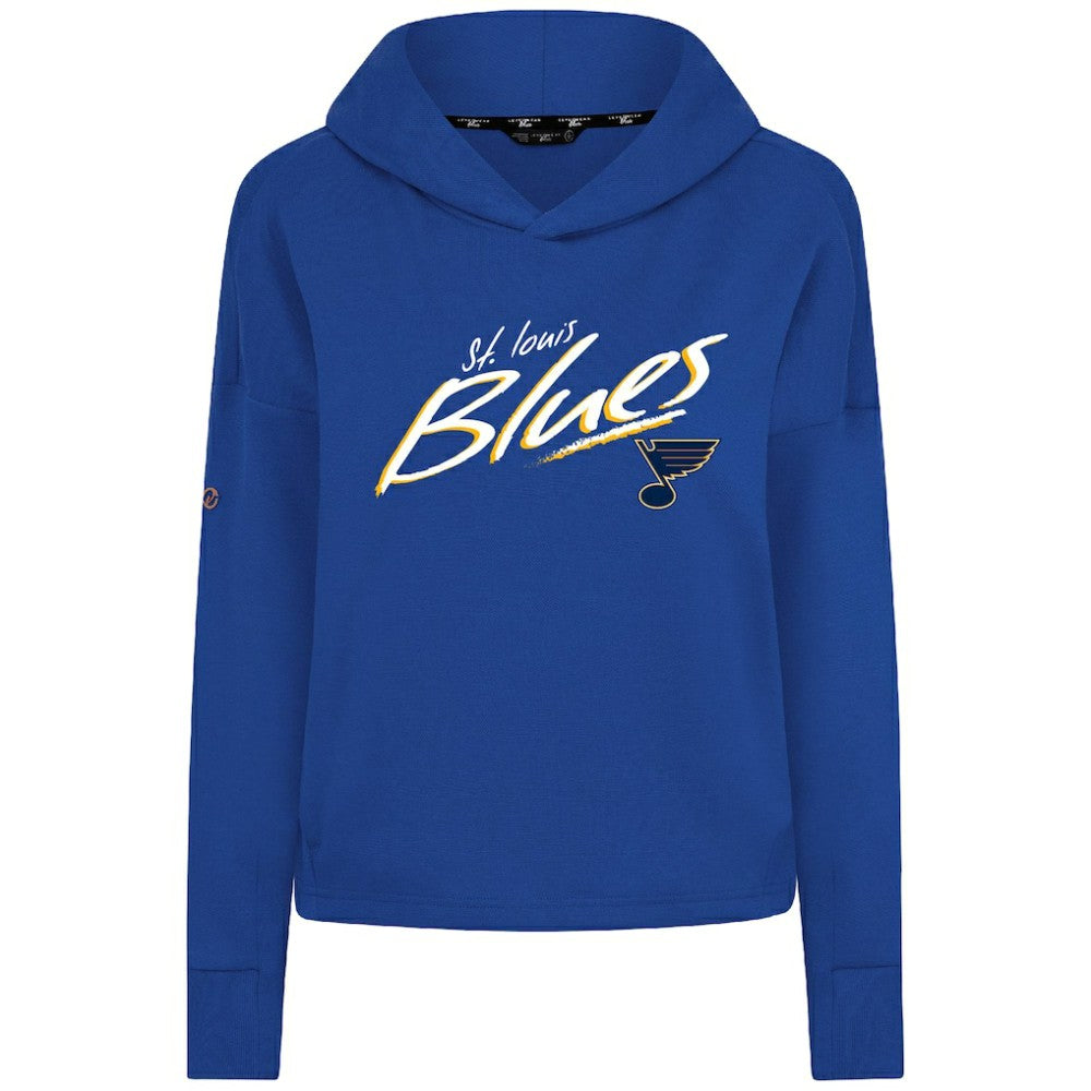 St. Louis Blues Levelwear Women's Sweet Sizzle Tri-Blend Cropped Pullover Hoodie - Royal - NHL 203092232