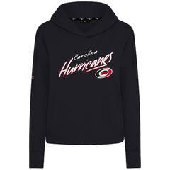 Carolina Hurricanes Levelwear Women's Sweet Sizzle Tri-Blend Cropped Pullover Hoodie - Black - NHL 203092234